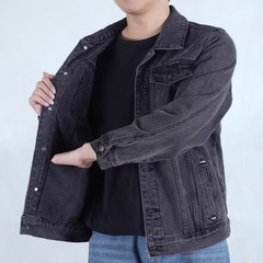 秋季新款高端工装牛仔外套男士韩版宽松潮流帅气夹克潮牌百搭上衣