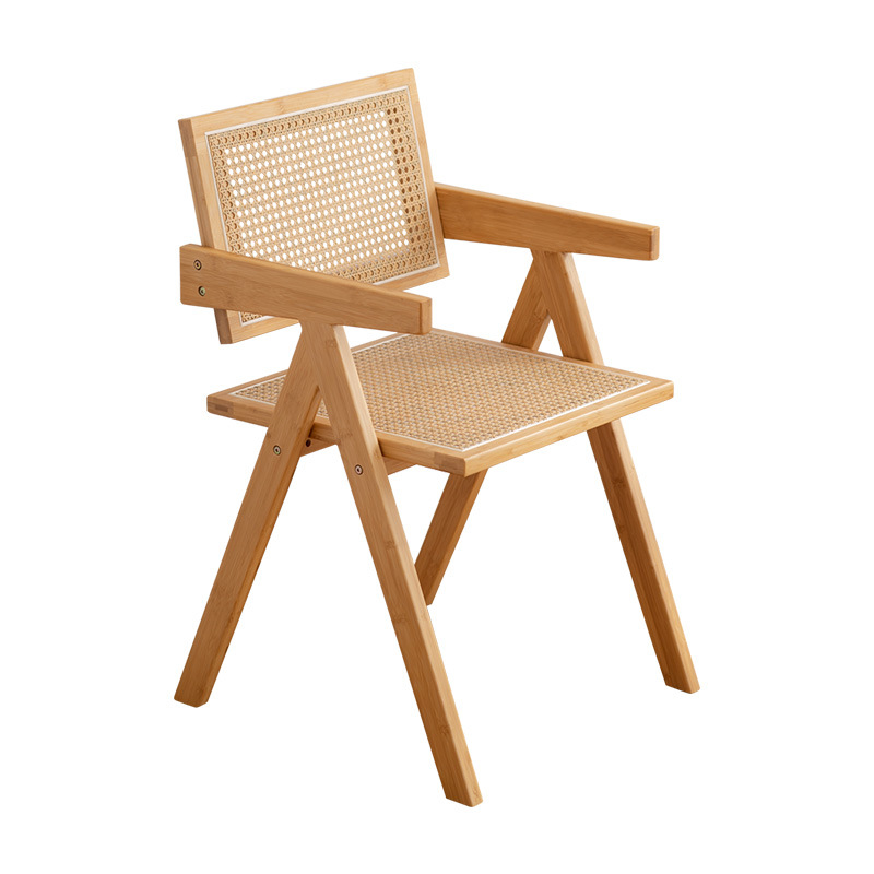 Silla de ratán nórdica, balcón para el hogar, silla de ratán, diseñador, silla de comedor de casa de familia de viento de troncos, silla Chandigarh de celebridades de Internet
