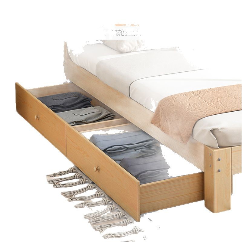 Cama de madera maciza 2m doble 1.8m cama grande cama individual 1.5m simple cama de madera doméstica 1m cama de alquiler