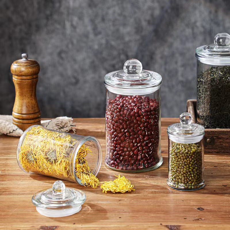 跨境厨房用品玻璃茶叶罐花茶瓶五谷杂粮储物罐收纳罐防潮玻璃罐