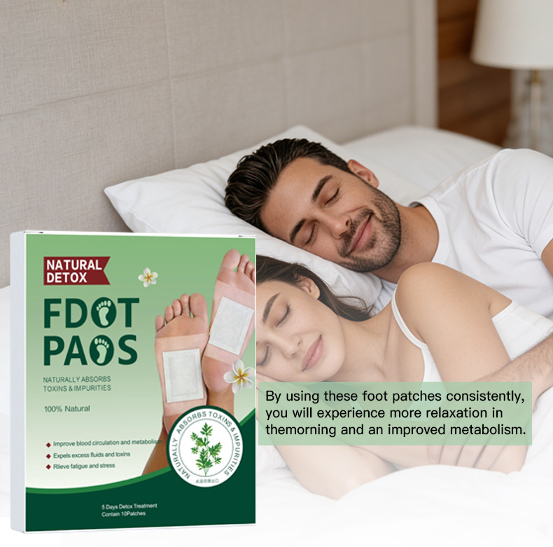 Herbal Foot Patch 10 Patches Per Box Deep Green Box Daily Foot Care key features