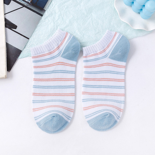 Socks for women low cut shallow mouth invisible spring, summer and autumn boat socks wholesale new blue Harajuku style short socks for women