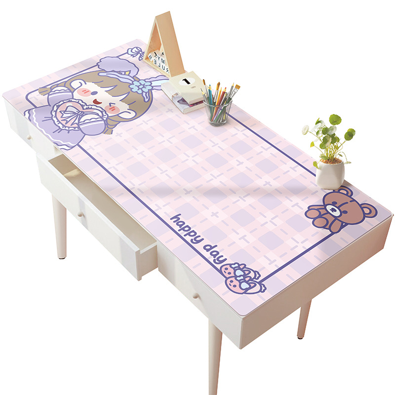 Mesa de estudio de dibujos animados estera mesa de café mantel impermeable a prueba de aceite desechable imitación de cuero estera de mesa rectangular del hogar estera