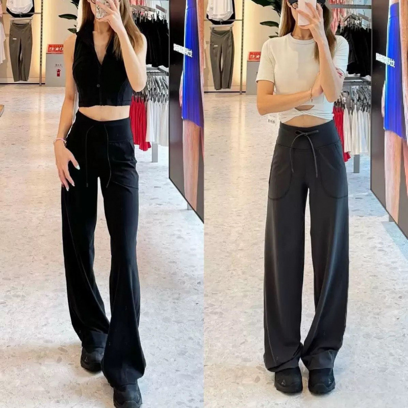 Lulu Original Label Throwback Still Drawstring High-Waisted Straight-Leg Pants Women's Butt-Lifting Yoga Pants Casual Wide-Leg Pants Lulu Original Label Throwback Still Drawstring High-Waisted Straight-Leg Pants Women's Butt-Lifting Yoga Pants Casual Wide-Leg Pants