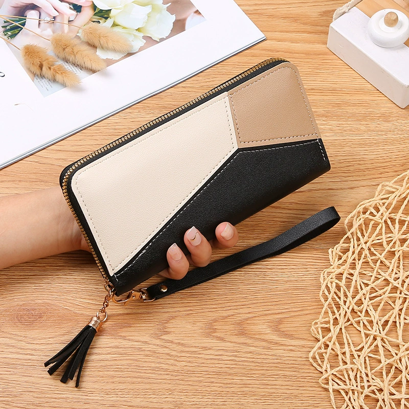 Wallet, long shoulder bag, chain with zipper, three colors