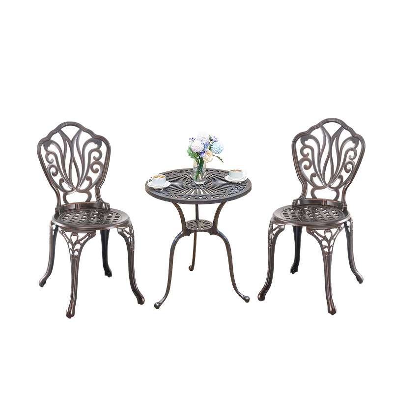 Outdoor Courtyard Table Villa Chair Outdoor Balcony Simple Leisure Garden Table Bench External Cast Aluminum Table and Chair Combination