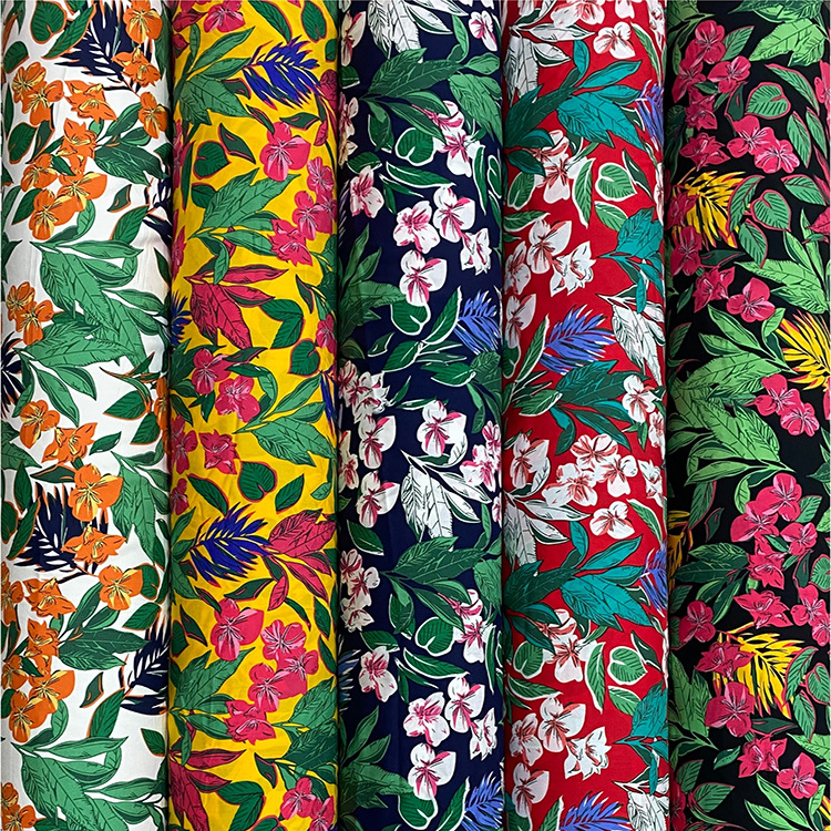 Bajo MOQ nuevo diseño 100% rayon viscose impresión tela de ropa de rayon