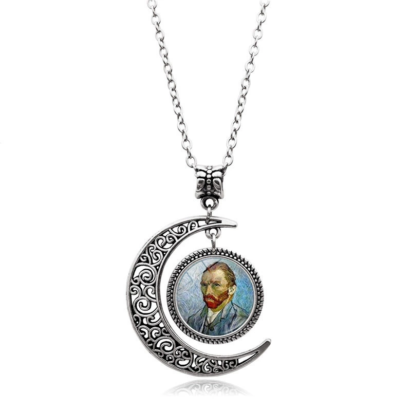 Подвеска, серебряное ожерелье, ретро аксессуар, свитер, with gem, европейский стиль