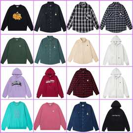 高品质跨境卡 复古水洗工装口袋牛仔衬衫宽松纯色翻领衬衣外套