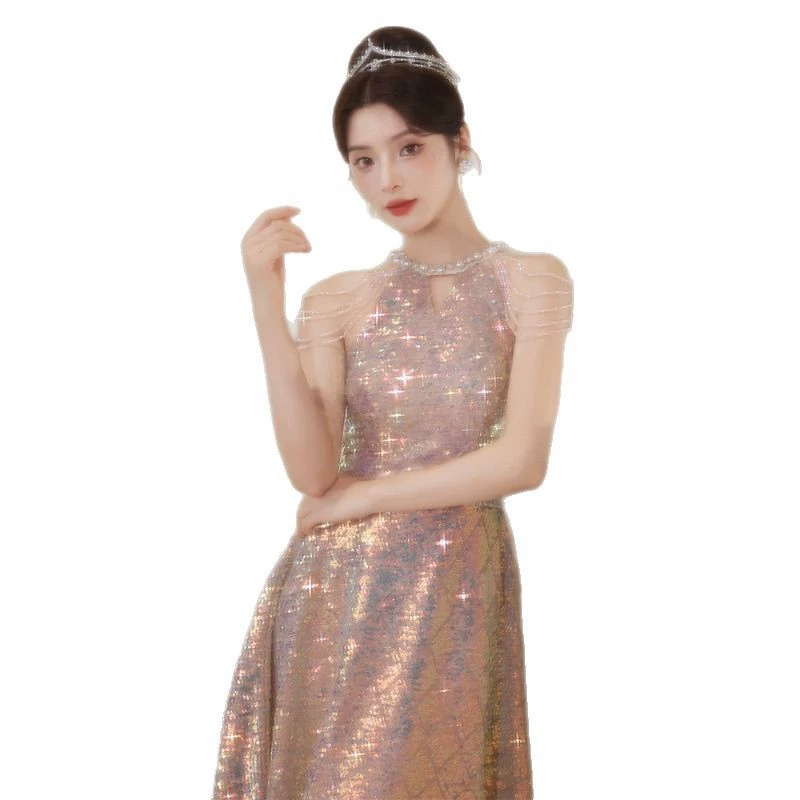 Fuchsia elite evening dress, high-quality style