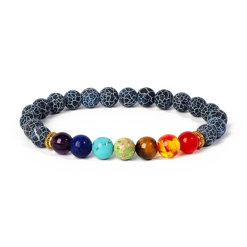 Foreign Trade Hot-Selling Women's Beaded Bracelet Colorful Stone Frosted Stone Tiger Eye Stone Beaded Bracelet Natural Stone Men's and Women's Jewelry