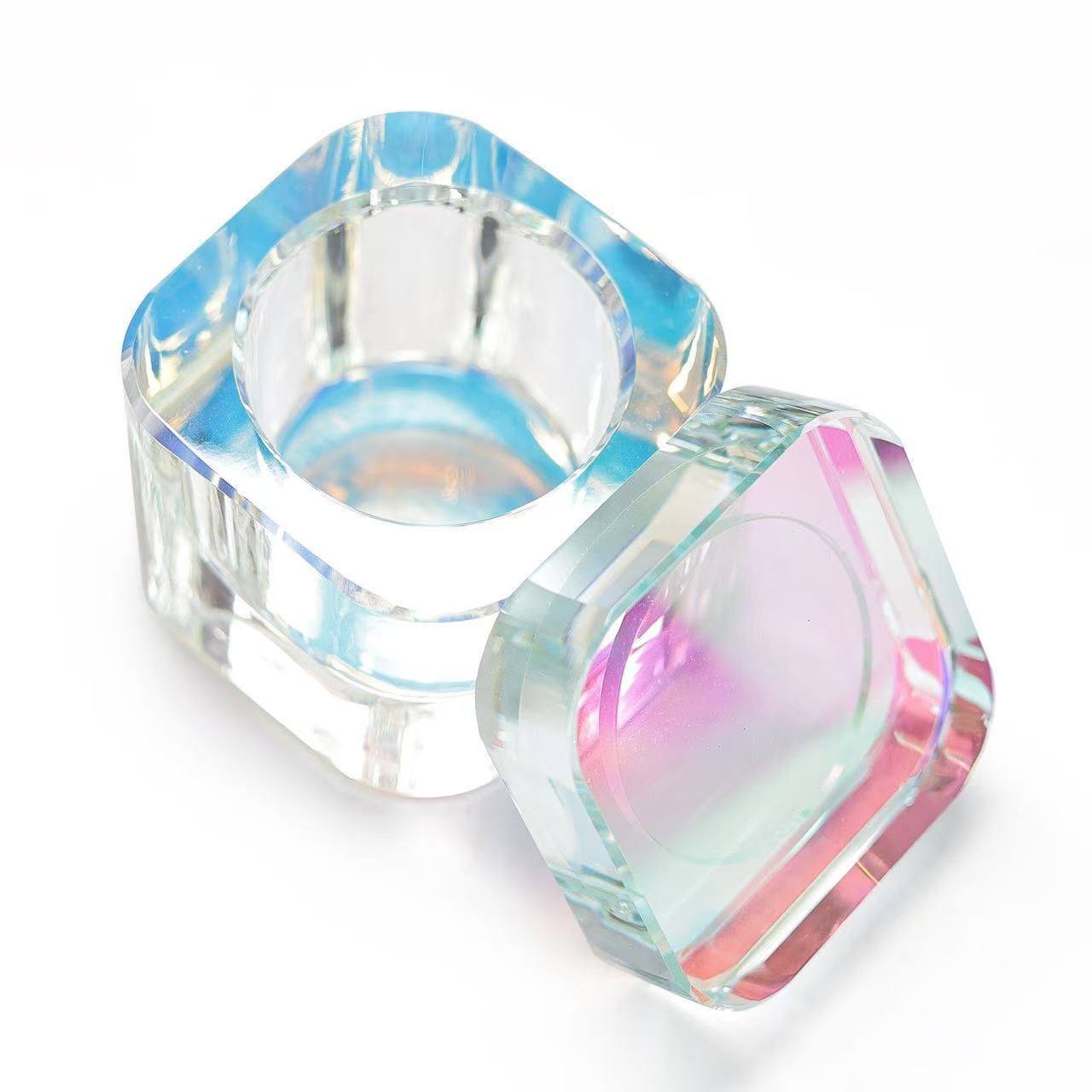 Nuevo arte de uñas de alta calidad transfronteriza con tapa cuadrada taza de cristal taza de lavado de la pluma Cristal líquido arte de uñas taza de cristal