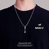 Pendant, brand necklace suitable for men and women hip-hop style, universal clothing stainless steel, internet celebrity, simple and elegant design, does not fade