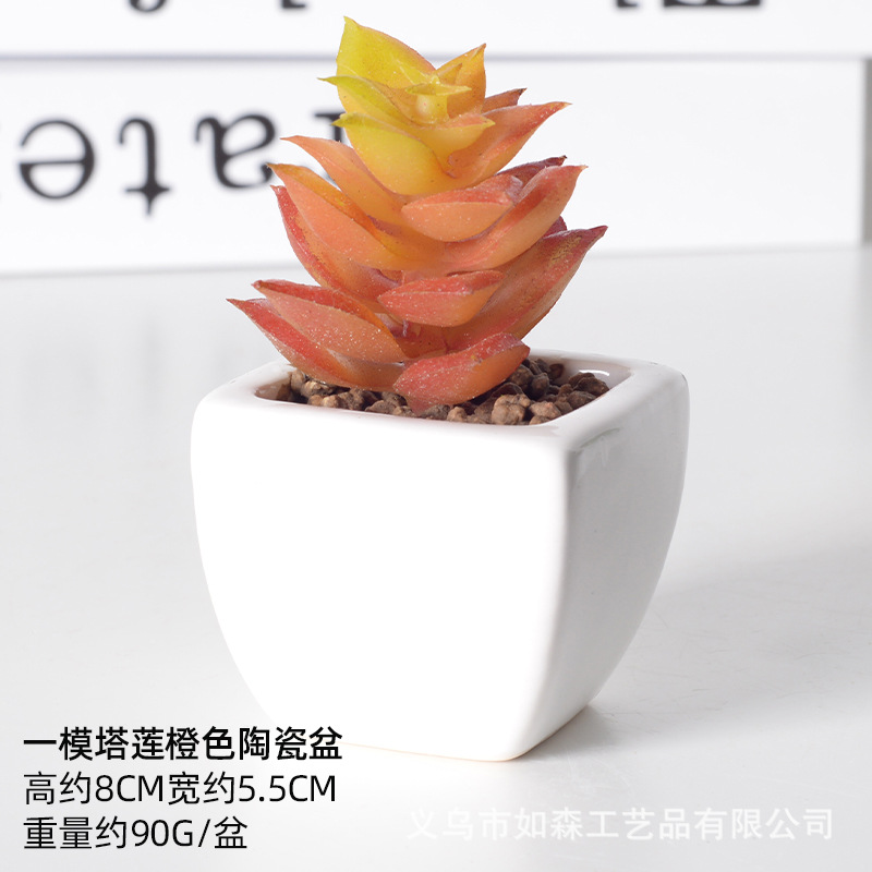 Simulación de cerámica bonsai de carne doméstica decoración de escritorio de oficina plantación verde maceta props de disparo maceta combinada artificial image 64