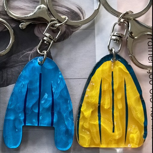 Water Ripple Acrylic Keychain Pendant Creative Swimming Pool Bag Creative DIY Custom Couple Pendant Wholesale