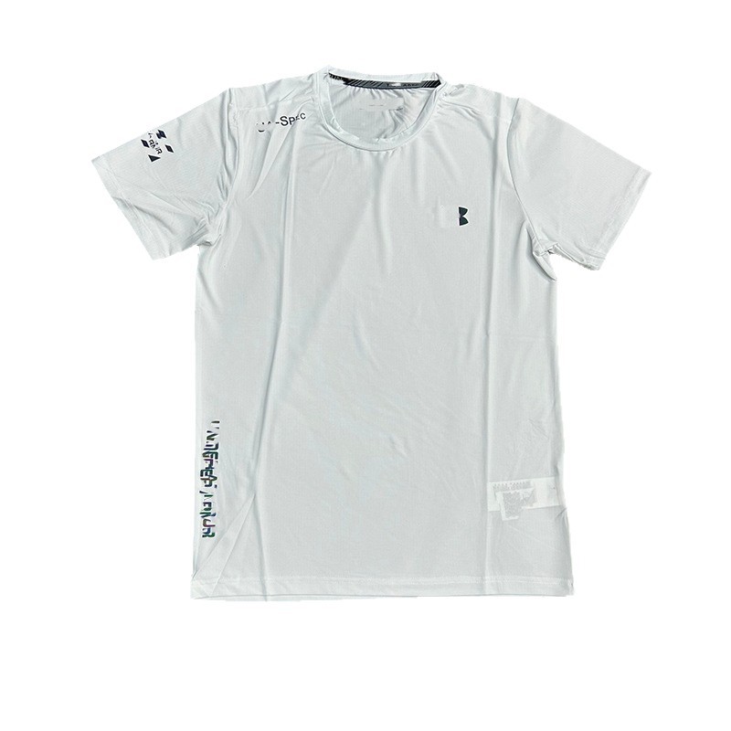 comercio exterior al por mayor seda de hielo transpirable secado rápido camiseta de manga corta camiseta deportiva al aire libre para hombres acondicionamiento físico absorción de humedad sudor delgada