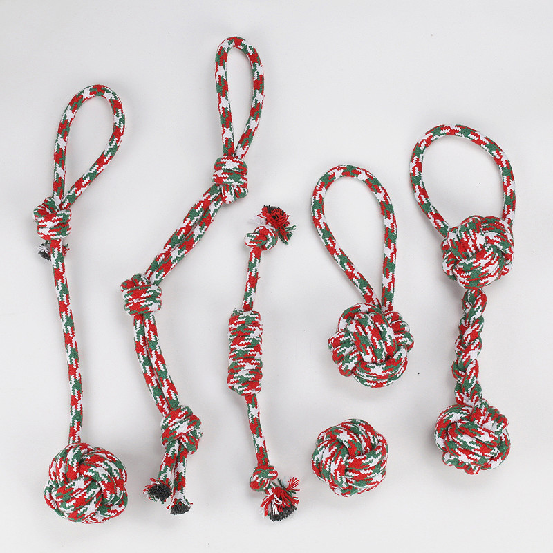 El juego de juguetes para perros más vendido de Amazon, un juguete navideño de cuerda de algodón para mascotas, alivia el aburrimiento, es duradero y resistente a las mordidas.