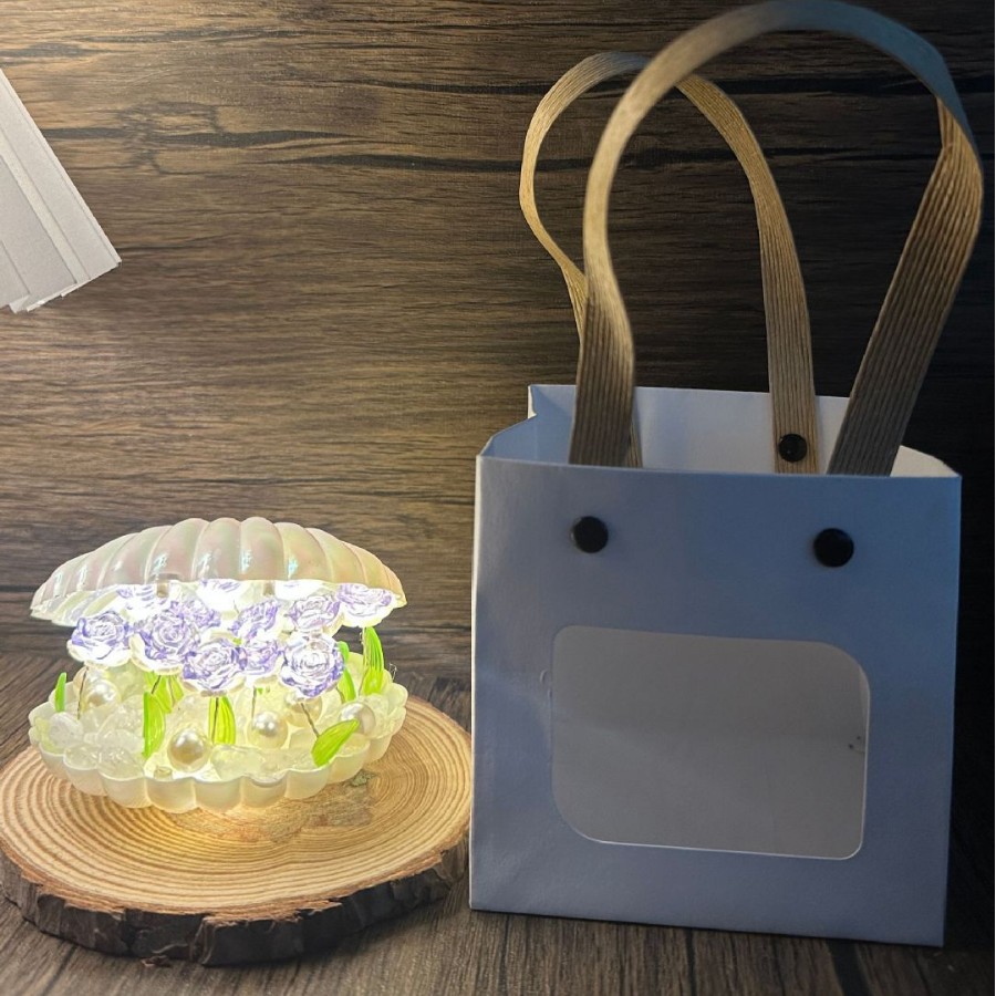 Lámpara de noche hecha a mano DIY regalo creativo de mesita de cama atmósfera luminosa decoración para la novia