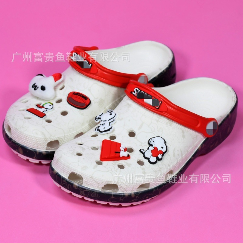 Kajia Croc Shoes 2025 Summer New Snoopy Parent-Child Sandals for Boys and Girls 211124
