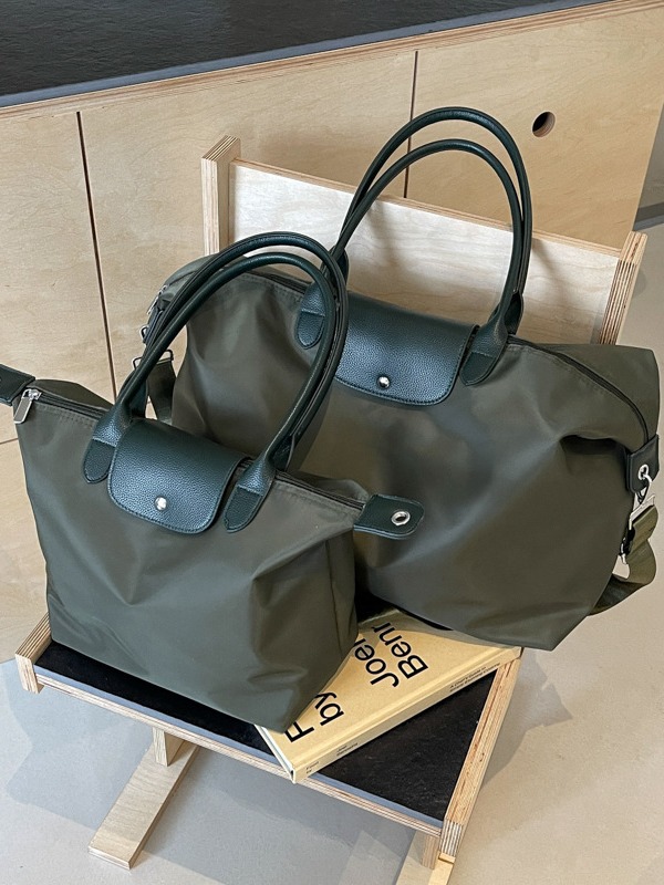 Bolsa de viaje de corta distancia para comercio exterior, bandolera clásica de color liso de alta calidad, bolsa de equipaje grande y pequeña, blanca.