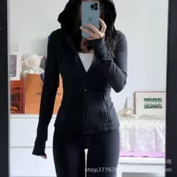 Оригинальная одежда для йоги Lulu Define, женская спортивная куртка с капюшоном, утягивающее, приятное для кожи, облегающее пальто, облегающее талию, для бега