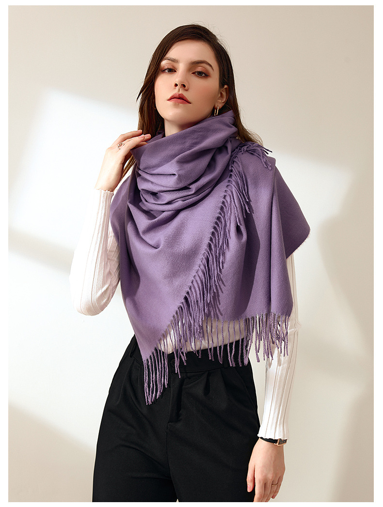 Femmes Style Simple Couleur Unie Imitation Cachemire Foulard display picture 1