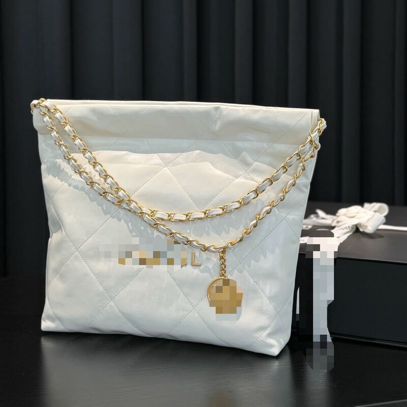 Wholesale 22Bag Small Chanel-Style Trash Bag Chain Quilted Oil Wax Leather Shoulder Tote Shopping Bag Crossbody Bag for Women