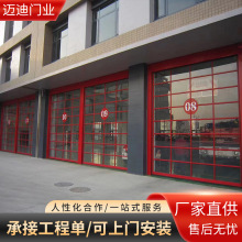 4S店透视门 玻璃透明工业提升门电动卷帘门铝合金透视翻板车库门