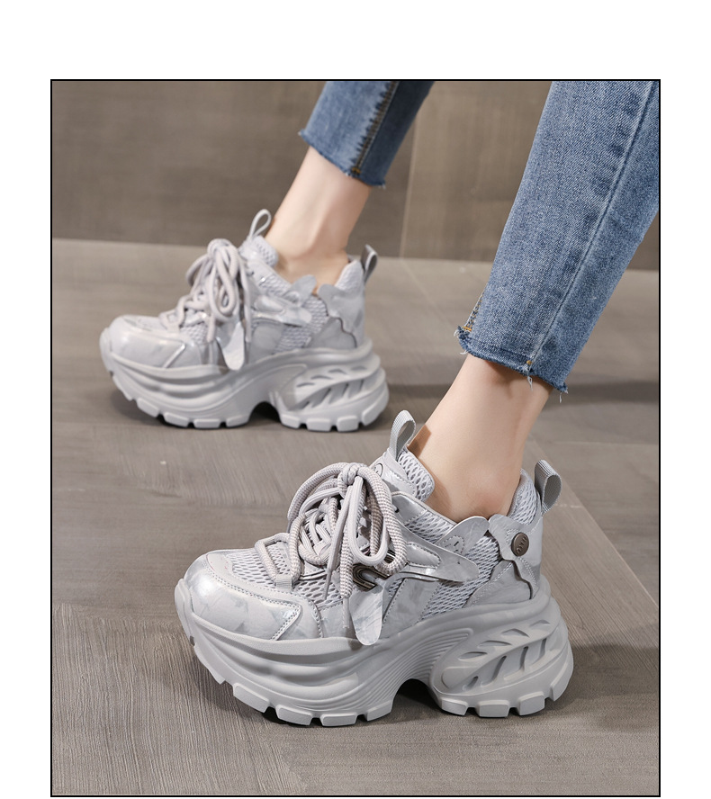 Giày sneaker nữ đế dày chunky lưới thoáng khí tăng chiều cao — màu sắc chi tiết 14