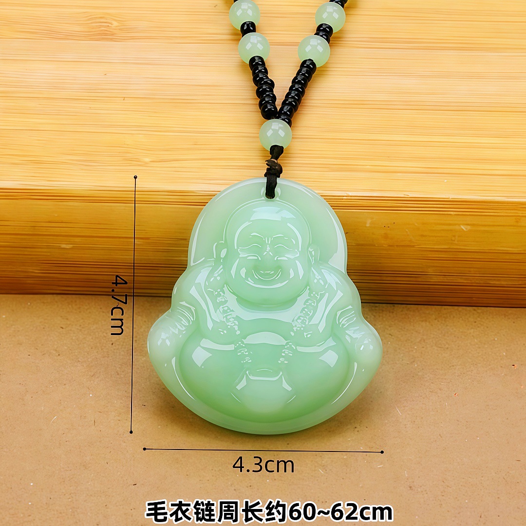 대형 라이트 그린 부처님 스웨터 체인
