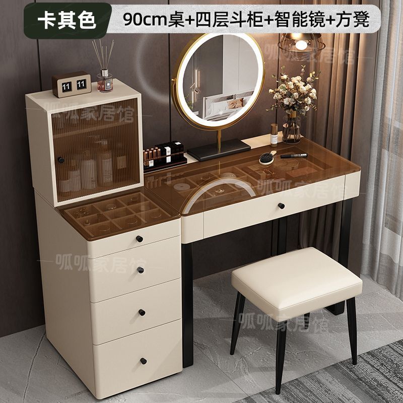 [올원목-3C강화유리] 카키++ 수납장