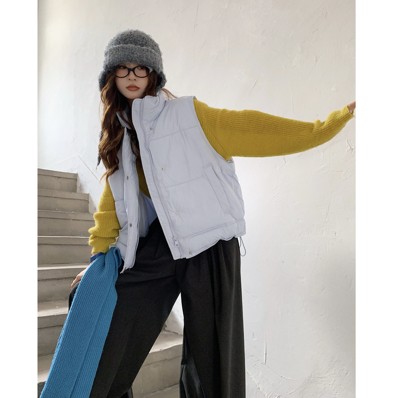 大码糖果色羽绒棉服马甲女2025年新款立领加厚宽松短款背心外套潮|undefined