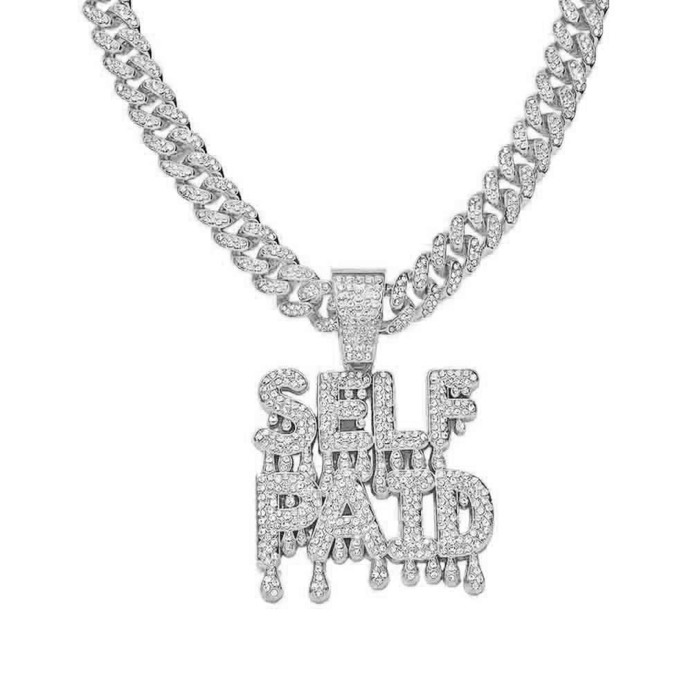 Hip Hop Lettre Alliage Placage Incruster Strass Hommes Pendentif Collier Pendentif display picture 2