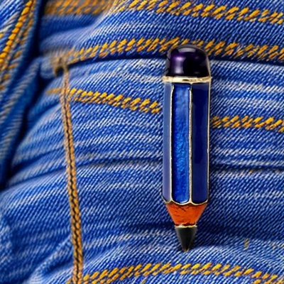 Yaxa sancaqları Pencil Brooch Niche Design Men's - blue-size-3607-weight-36g