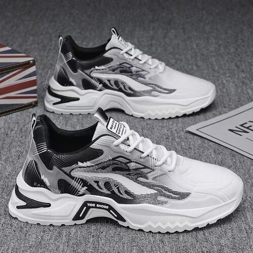Men's Winter New Stylish Universal Youth Thick Sole Casual Dad Shoes, Breathable Mesh Sports Trendy Shoes