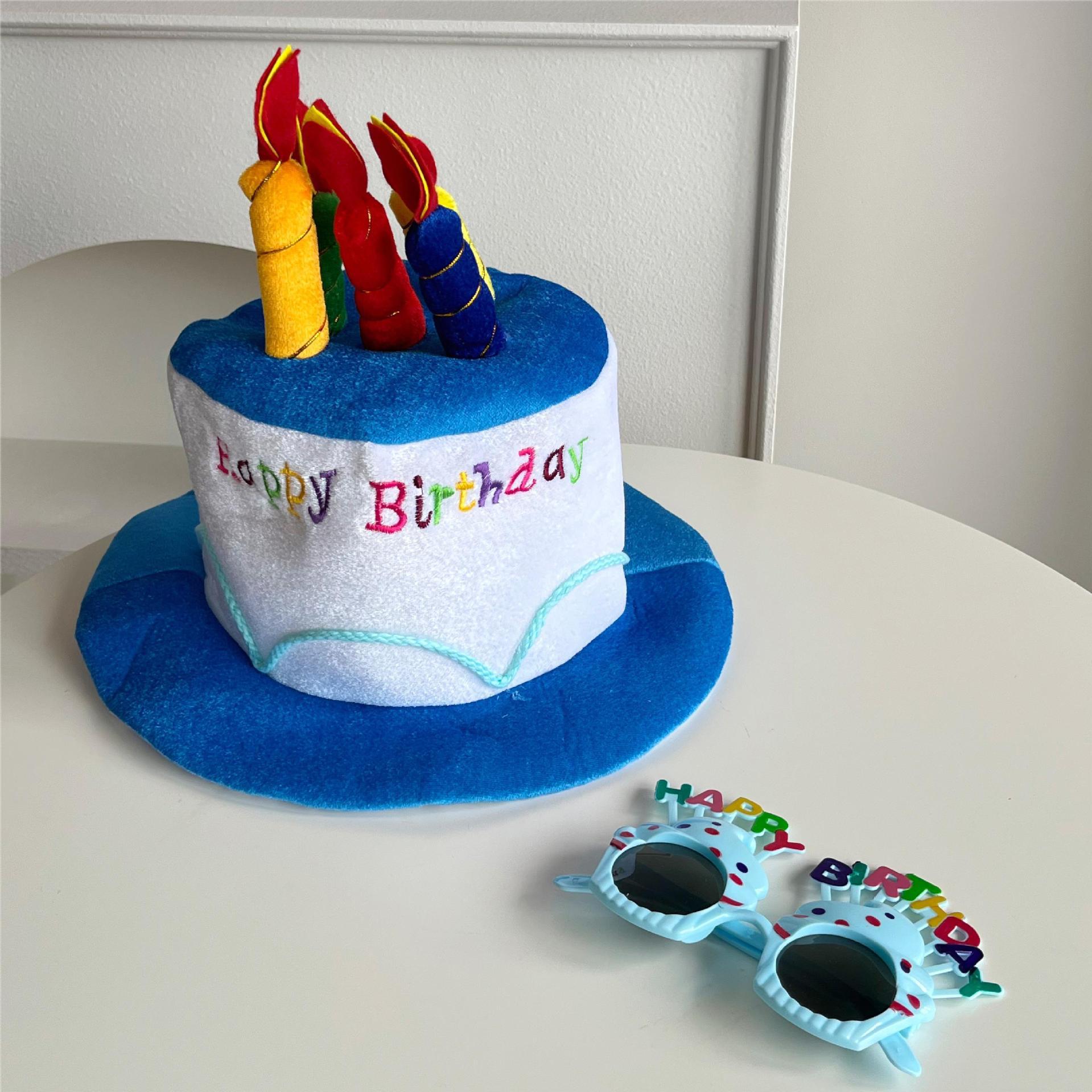 Sombrero de Pastel de Cumpleaños para Adultos de Tela para Fiesta
