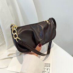 Folding cloud chain shoulder bag, baguette bag, girl's handbag, mini single shoulder crossbody dumpling bag, hand-held bag