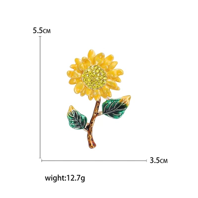 elegant fresh sunflower brooch | Yaxa sancaqları