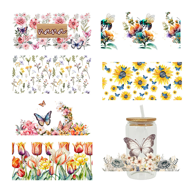 新款 卡通印花 热转印杯贴水晶标 logo图案 23cmX11cm 现货批发