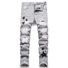 E 44292 Ripped men&rsquo;s denim long pants �ƶ���ʿţ�г���