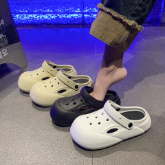 拖鞋厚底女士洞洞鞋2024新款春夏情侶外穿包頭沙灘可愛eva防滑鞋
