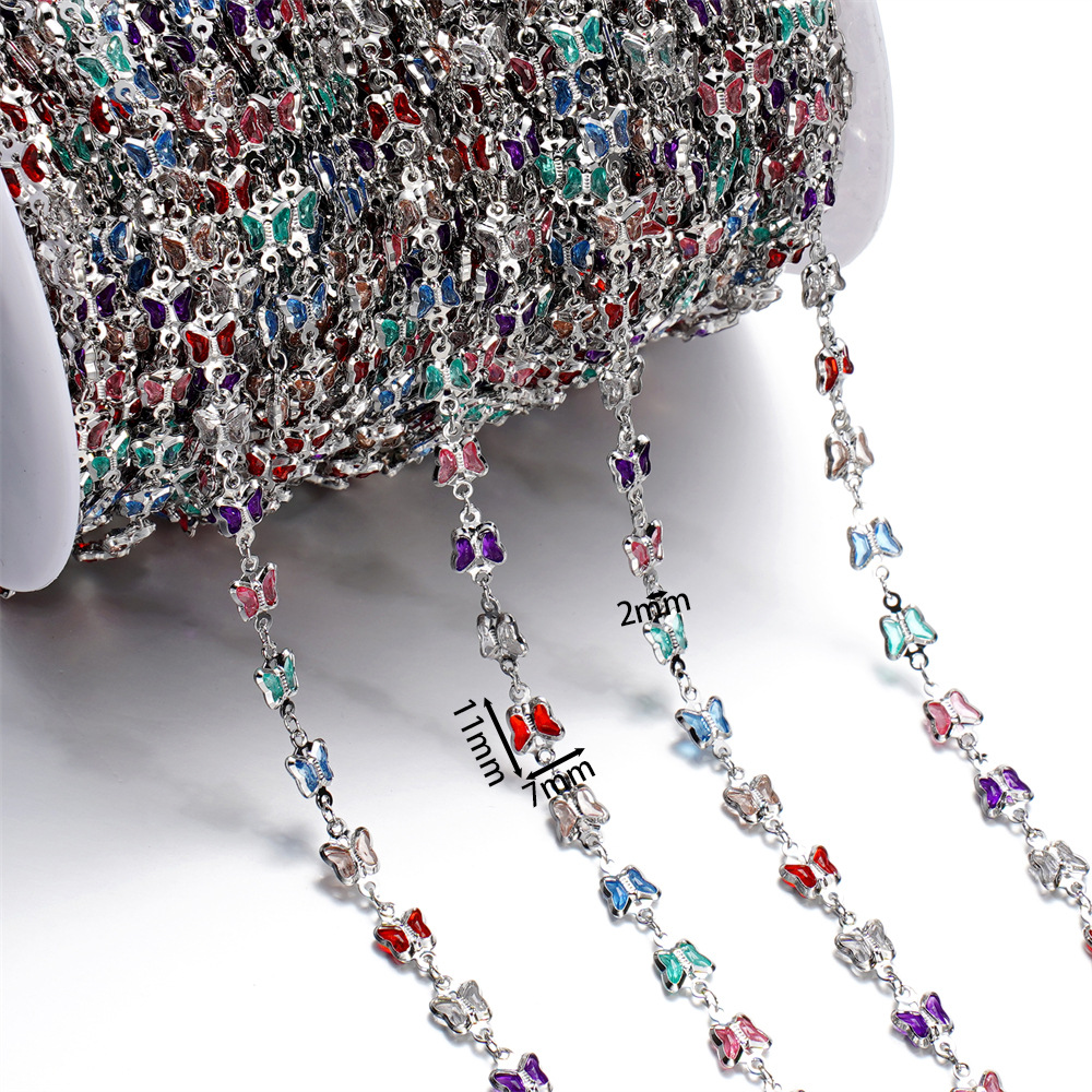 15g Weight Chain Jewelry Making Type 1 M Jewelry Making Size Glass Inlay Material DIY Jewelry Accessories, Bracelets, Necklace Classification 1 Roll Quantity Glass, Copper Material Bag, Colorful, Heart Shape, Butterfly Pattern Plating Design Casual, Simple Style Style 1 Roll Bag Colorful Heart Shape DIY Jewelry Accessories Bracelets Necklace Glass Copper Glass Casual Simple Style DIY Jewelry Accessories Bracelets Necklace 12