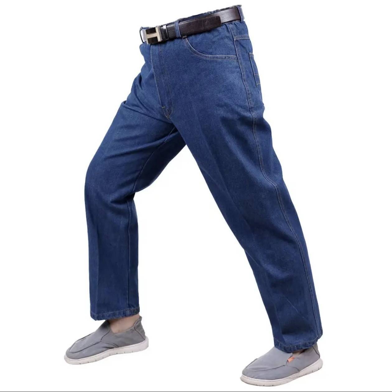 Pantalones de trabajo de algodón para hombres grueso resistente al desgaste suelto soldadura anti-escaldado jeans de trabajo pantalones de trabajo de gran tamaño