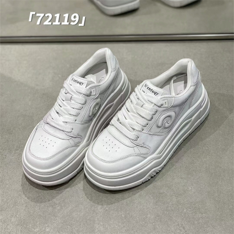 IG莱熙妮真皮增高发泡底小白鞋女2025新款女鞋透气休闲百搭板鞋潮|undefined