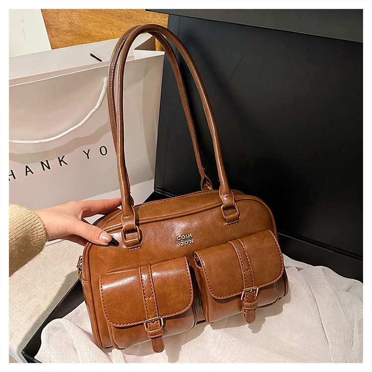 Retro Niche Underarm Bag For Women Autumn Winter Versatile Trendy Korean Handbag Large Capacity Bowling Bag Wholesale - Thumbnail 7