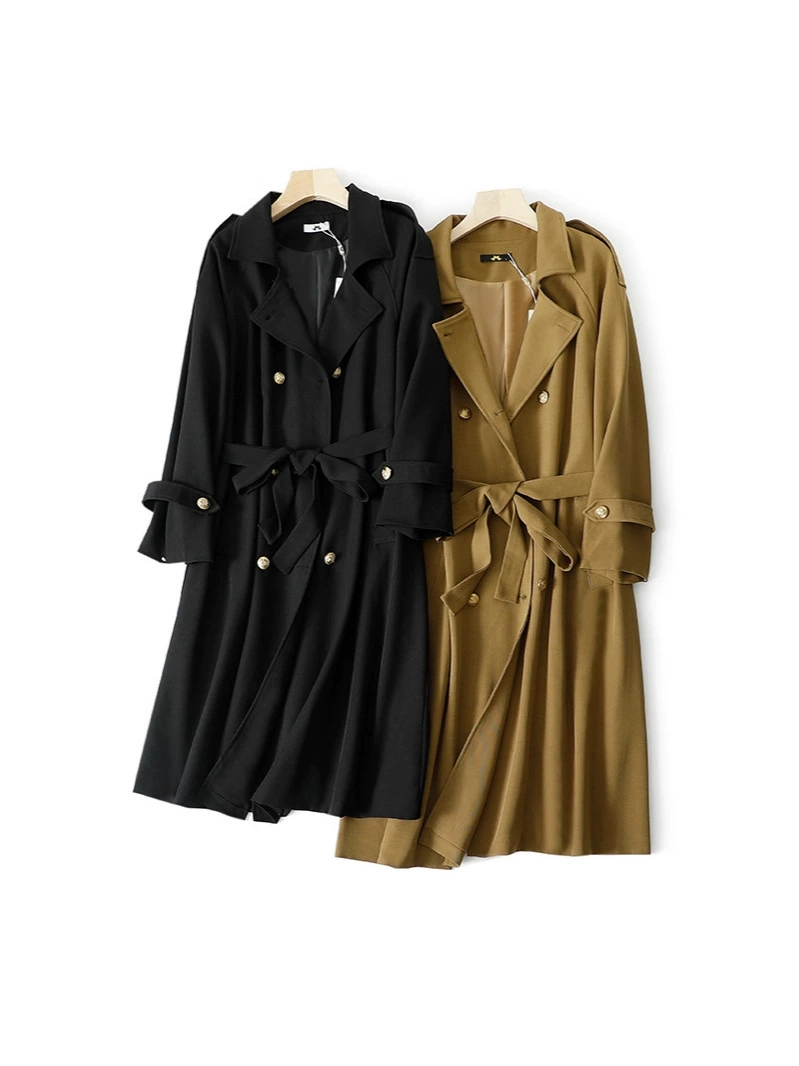 Демисезонное trench coat, модная куртка, плюс сайз, британский стиль