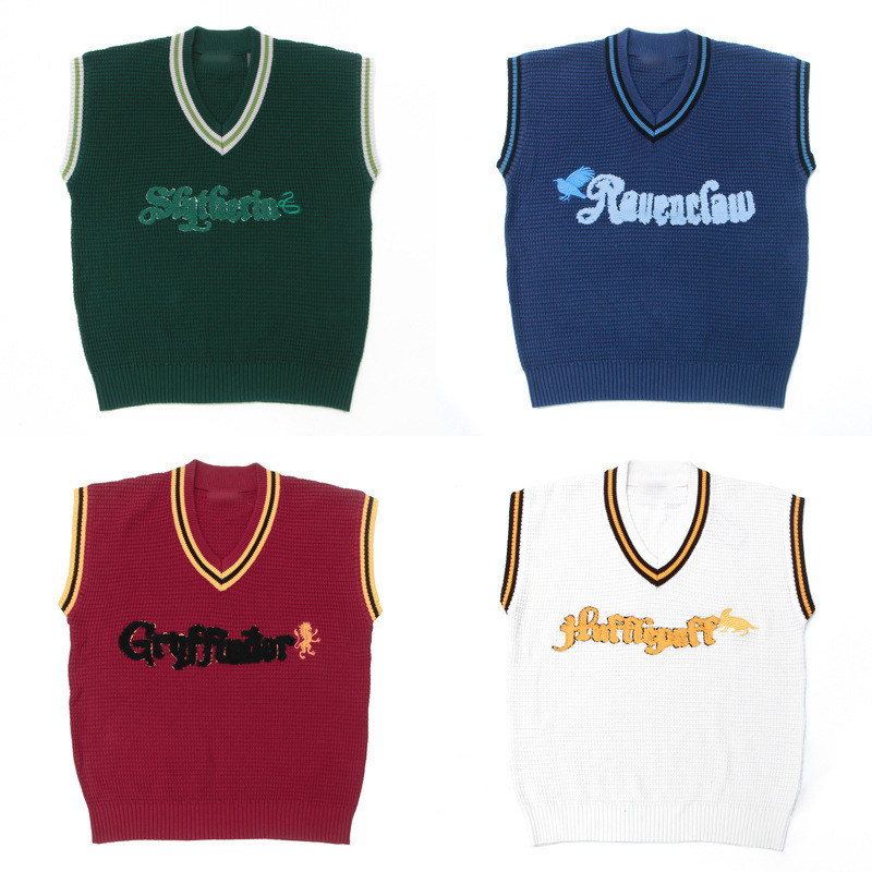2022JK Stem Bean Uniform Autumn and Winter New College Style Loose Knitted Vest for Male and Female Students Harry Potter