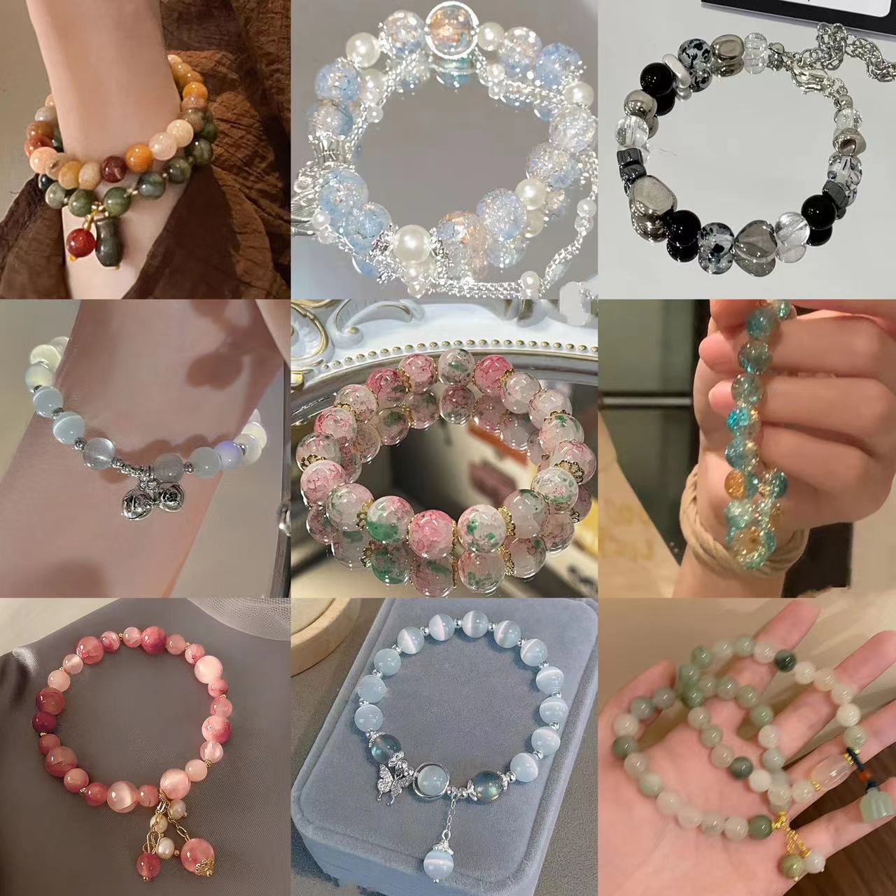 Pequeño Libro Rojo misma pulsera de cuentas de cristal nuevo estilo chino pulsera de temperamento personalizado temperamento femenino pulsera de estilo literario al por mayor