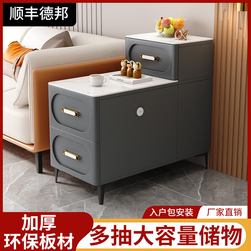 Gabinete lateral inteligente sofá recargable móvil Gabinete lateral de vidrio de salón Gabinete de té Esquina de mesas de cama domésticas