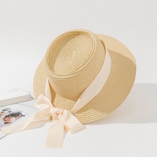 Summer Straw Hat Women's fresh Korean style big brim sun hat French bow Jazz Hat sun hat beach hat